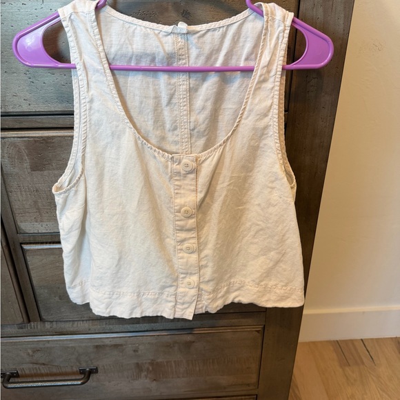 Splendid Cream Button Down Tank Top - Picture 1 of 3